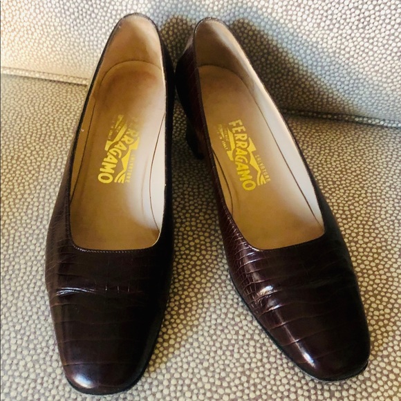 Ferragamo vintage brown heels 8.5 - Picture 2 of 10